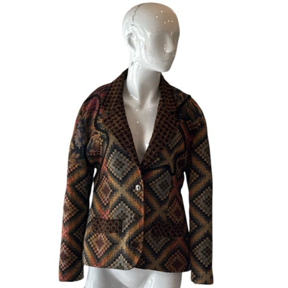 Vintage Canvasbacks Lutton & Horsfield Mixed Tapestry Blazer Size S - Picture 1 of 13